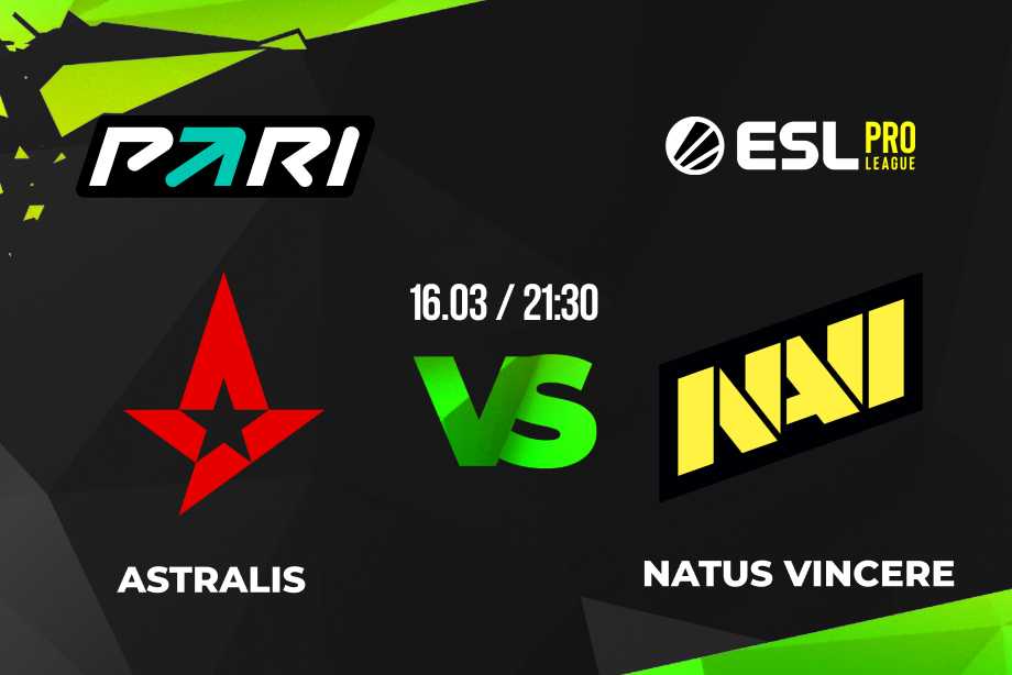 PARI customers believe in NAVI in a match with Astralis at ESL Pro League Season 17